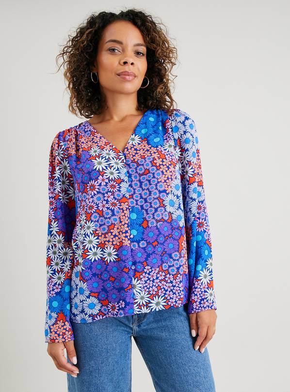 Bright Floral Button Through Blouse 10